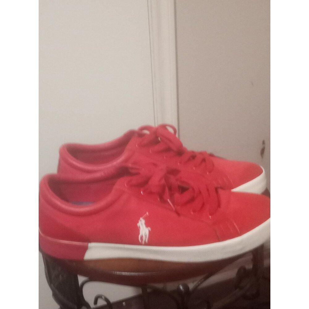 Polo Ralph Lauren Men's Aldric Canvas Sneaker Shoes Red SIZE 13 D